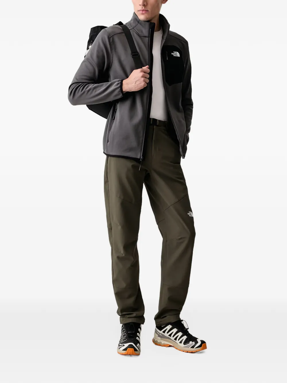 The North Face logo-print trousers Groen