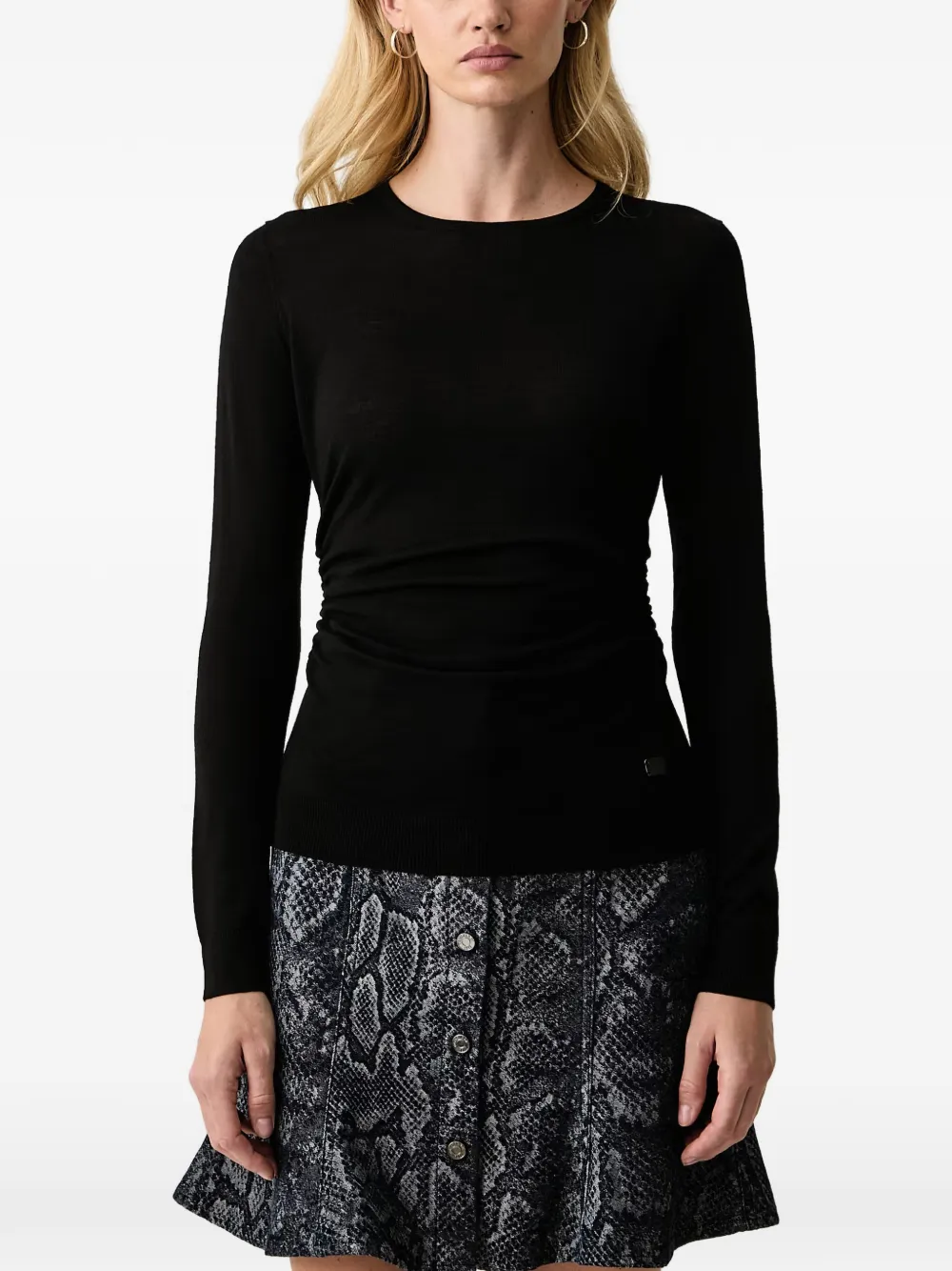 Trussardi ruched-detail sweater - Nero