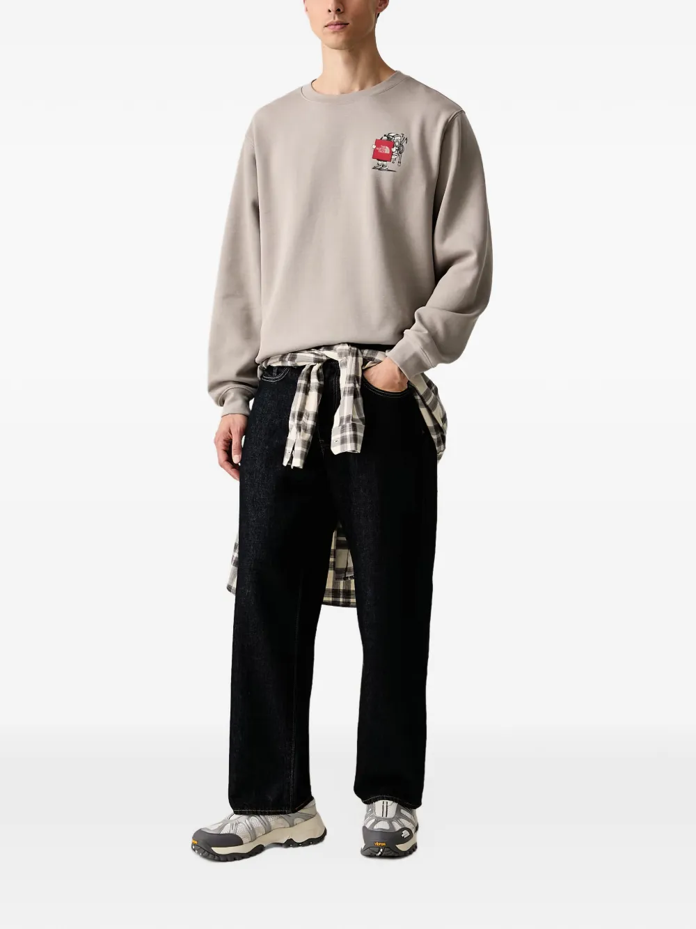 The North Face Gear Up Get Out Relaxed crew—graphic sweatshirt Beige