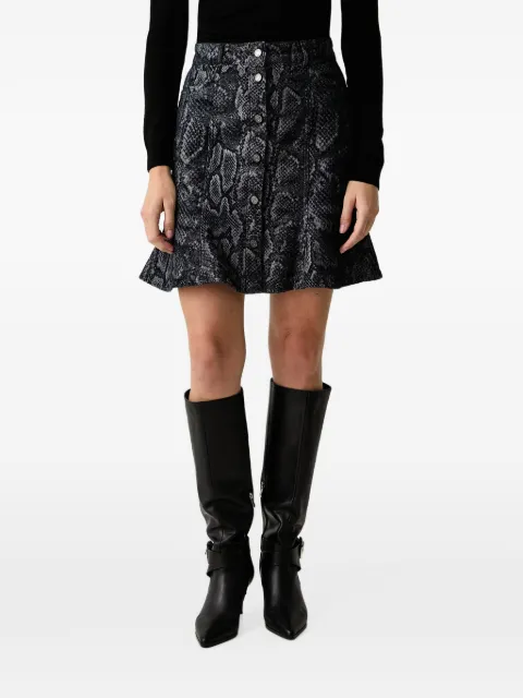 Trussardi snakeskin-effect button-front mini skirt
