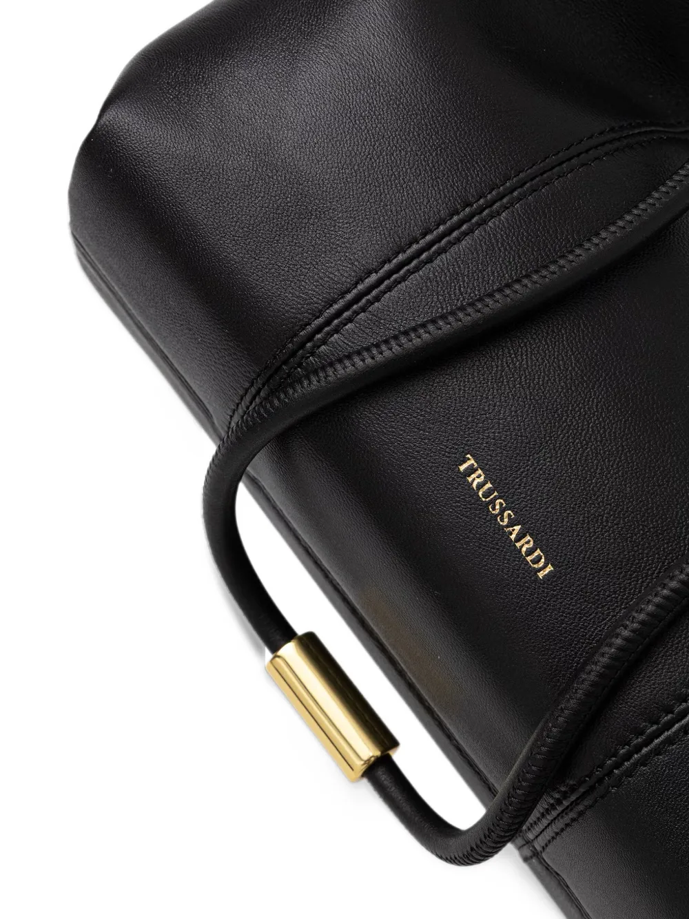 Trussardi Orbita logo-print leather tote bag Zwart