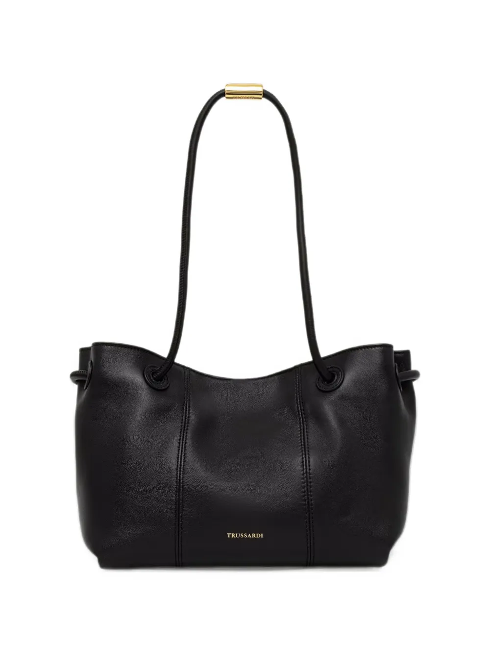 Trussardi Orbita logo-print leather tote bag Zwart