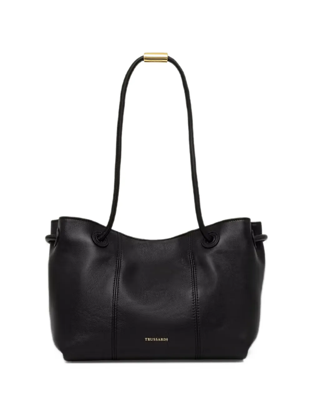 Trussardi Orbita logo-print leather tote bag Zwart