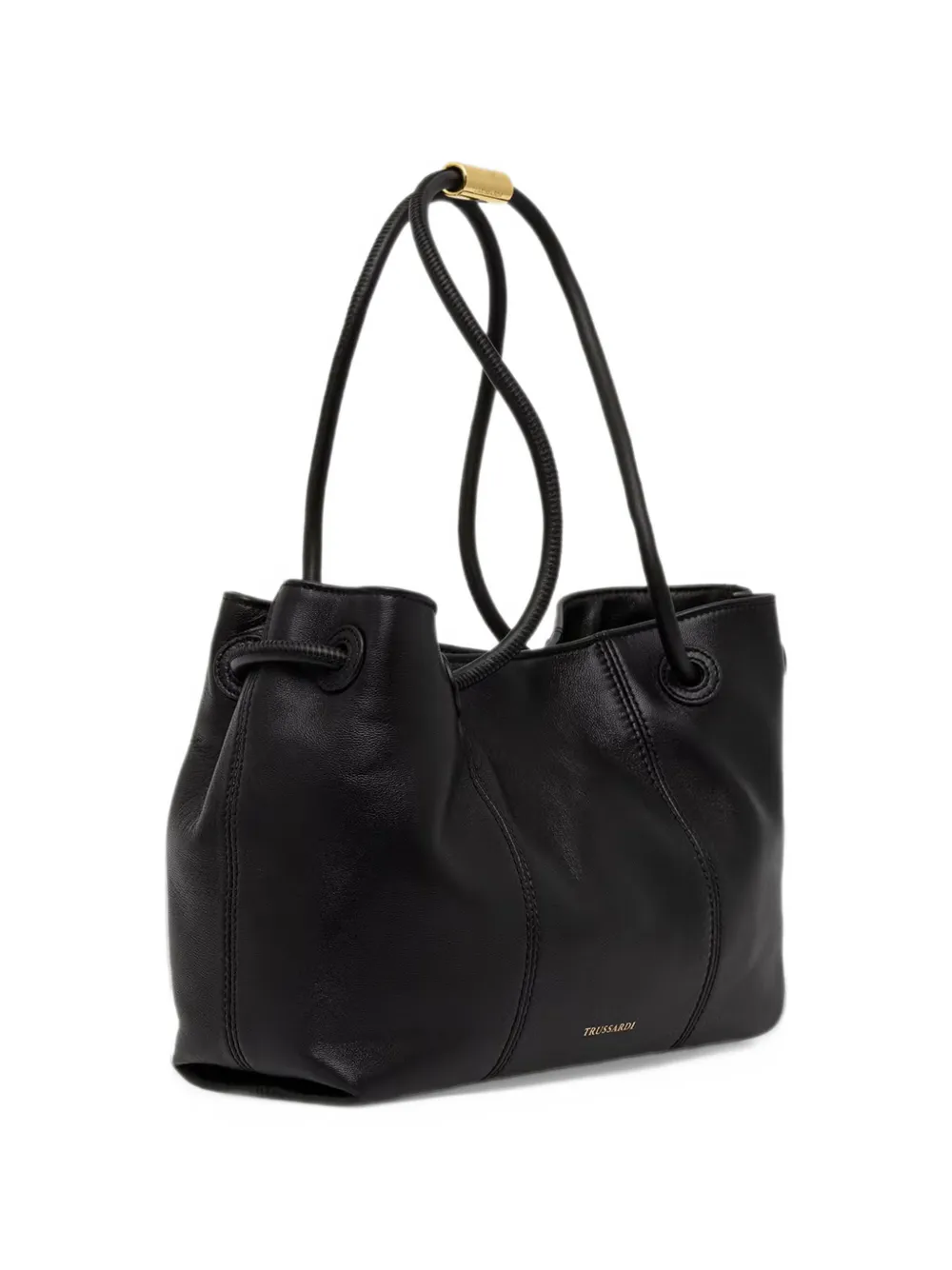 Trussardi Orbita logo-print leather tote bag Zwart