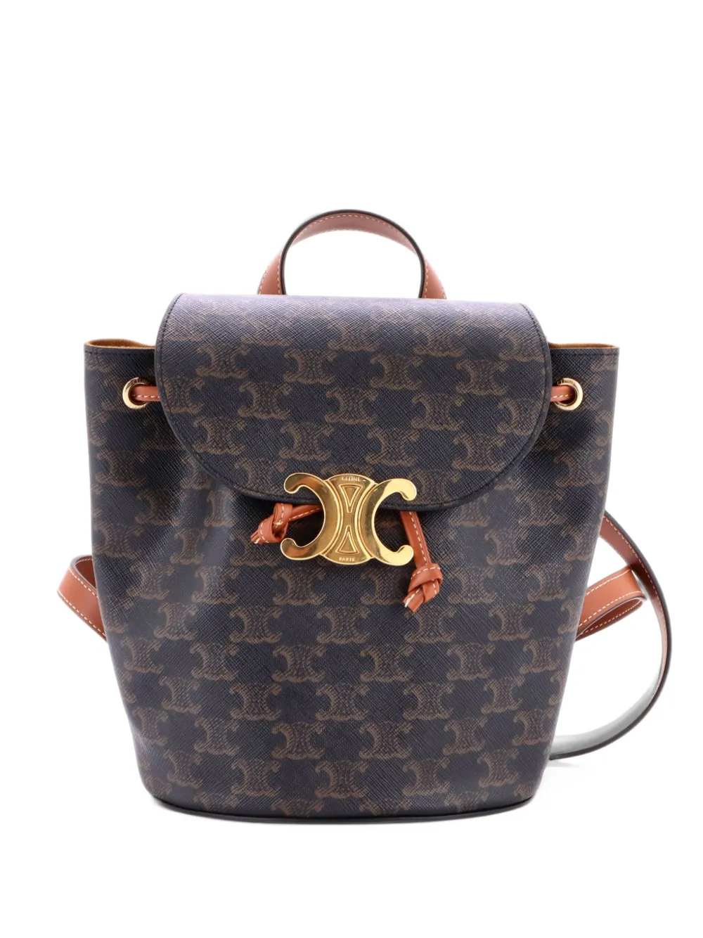 Celine Pre-Owned Bonnie Triomphe Coated Canvas Mini backpack - Marrone