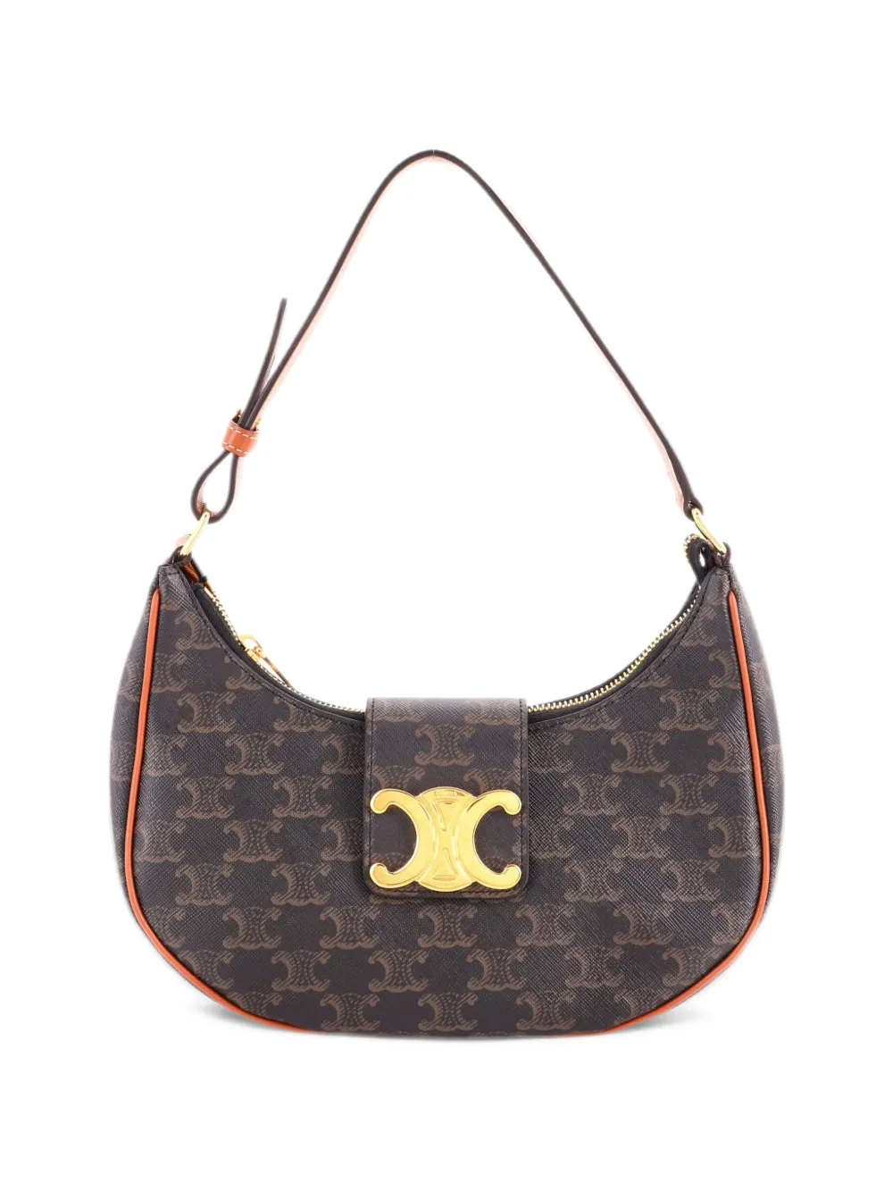 Celine Pre-Owned Ava Triomphe Bag Triomphe Coated Canvas shoulder bag - Marrone