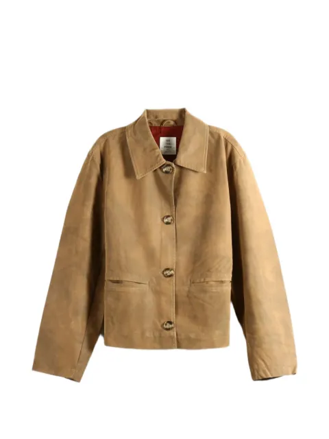 Free People Hera button-front leather jacket
