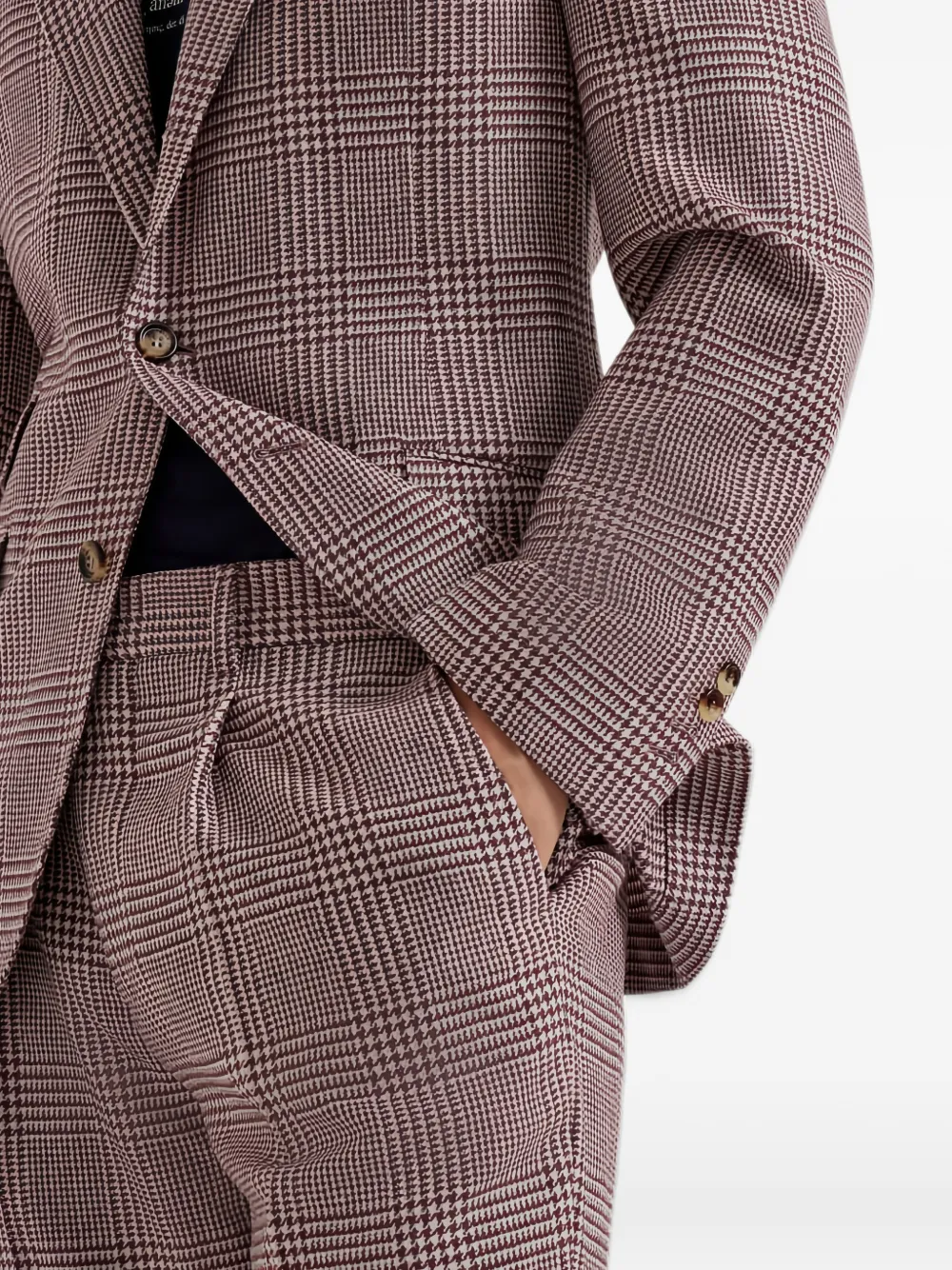 Brunello Cucinelli checked single-breasted suit Paars