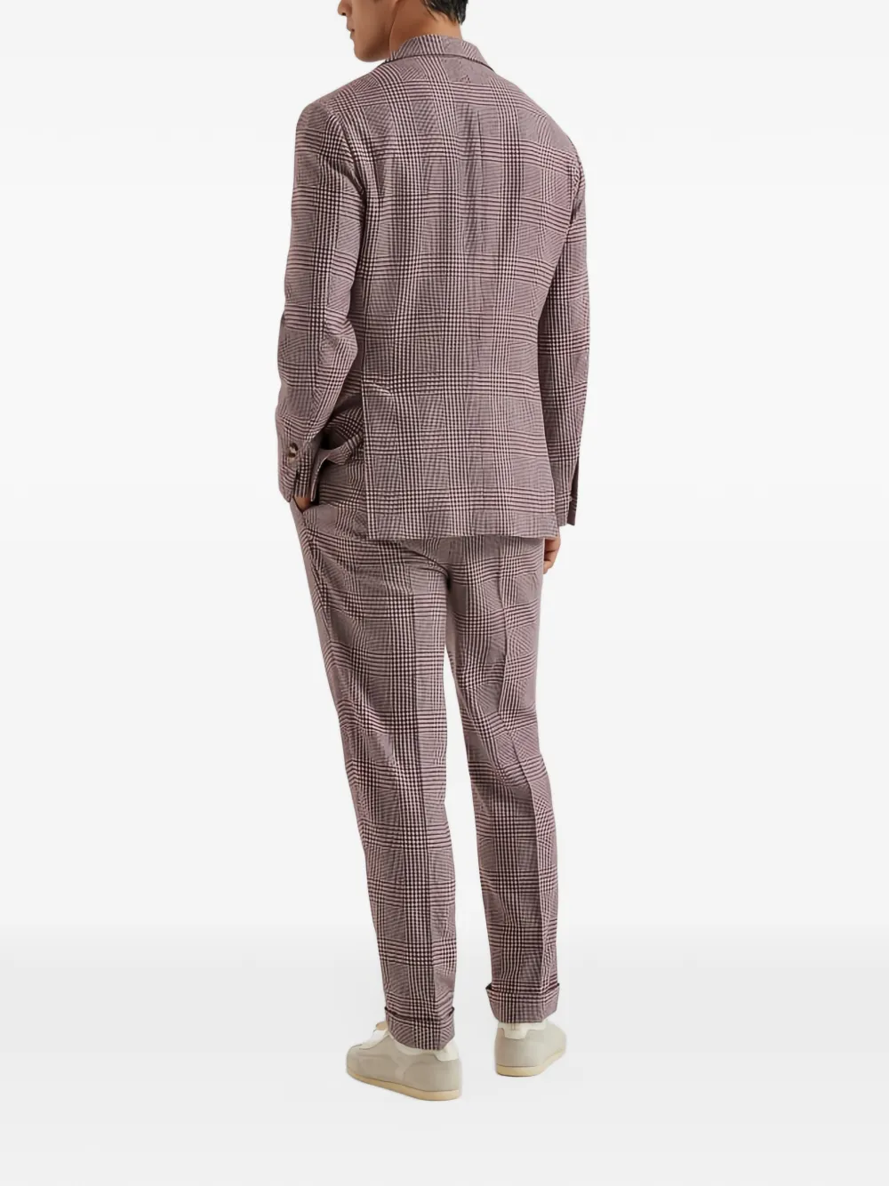 Brunello Cucinelli checked single-breasted suit Paars