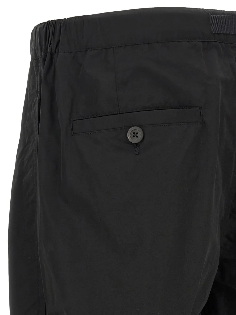 Snow Peak Taffeta belted pleated trousers Zwart