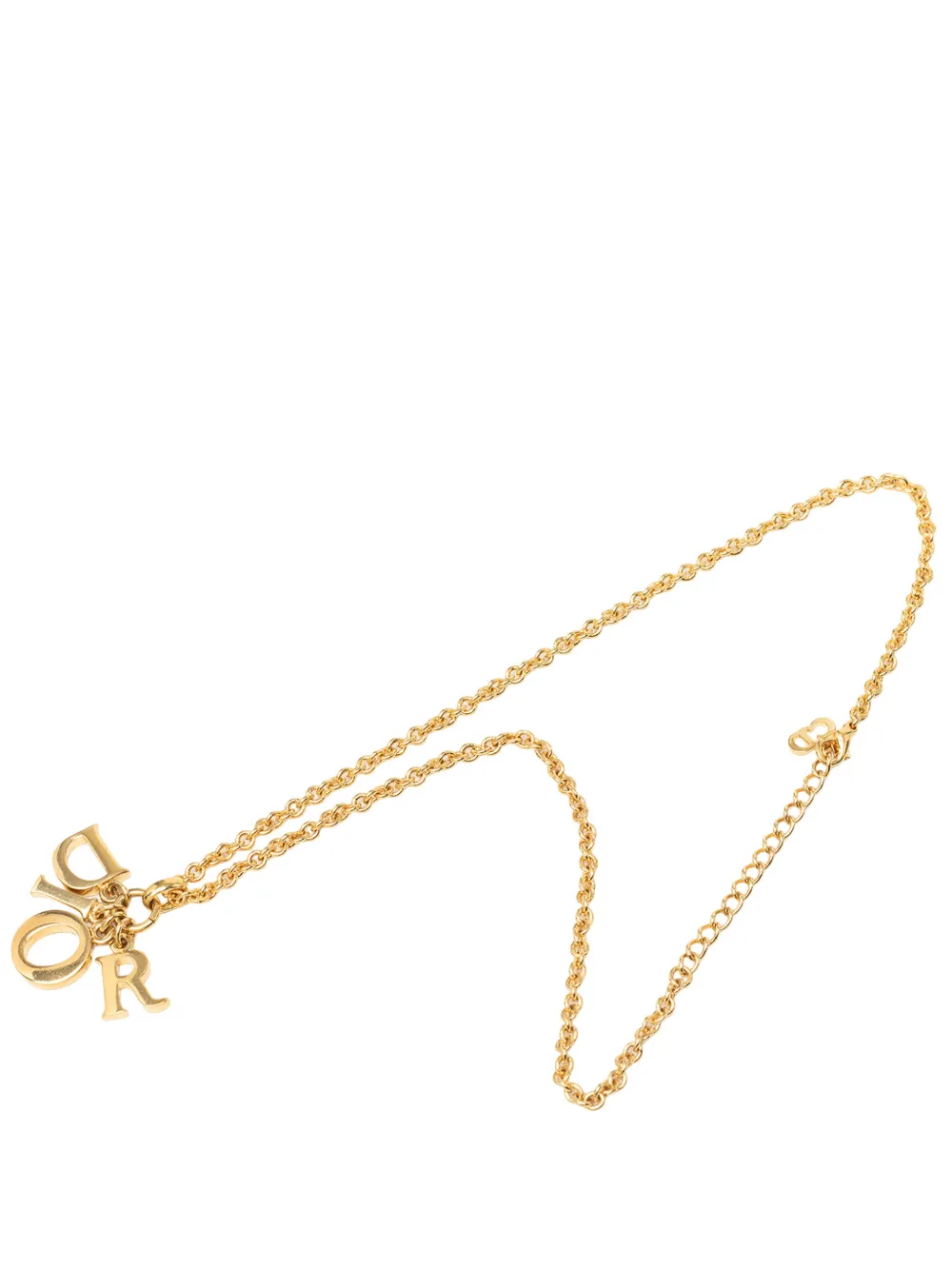 Christian Dior Pre-Owned 20th Century Gold Plated Logo Pendant Necklace costume necklace