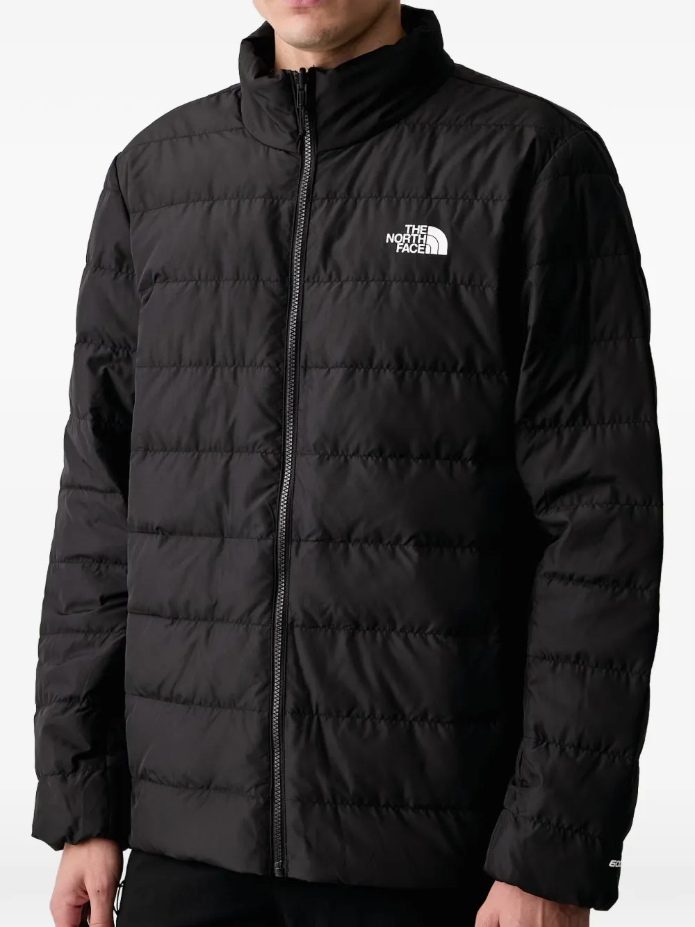 The North Face logo-print hooded jacket Zwart