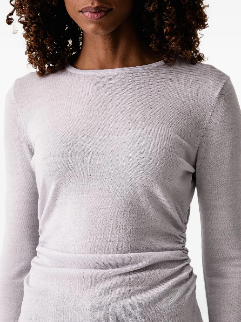 Trussardi ruched-detail sweater Grijs