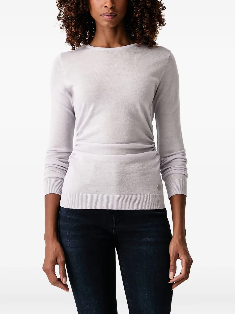 Trussardi ruched-detail sweater Grijs