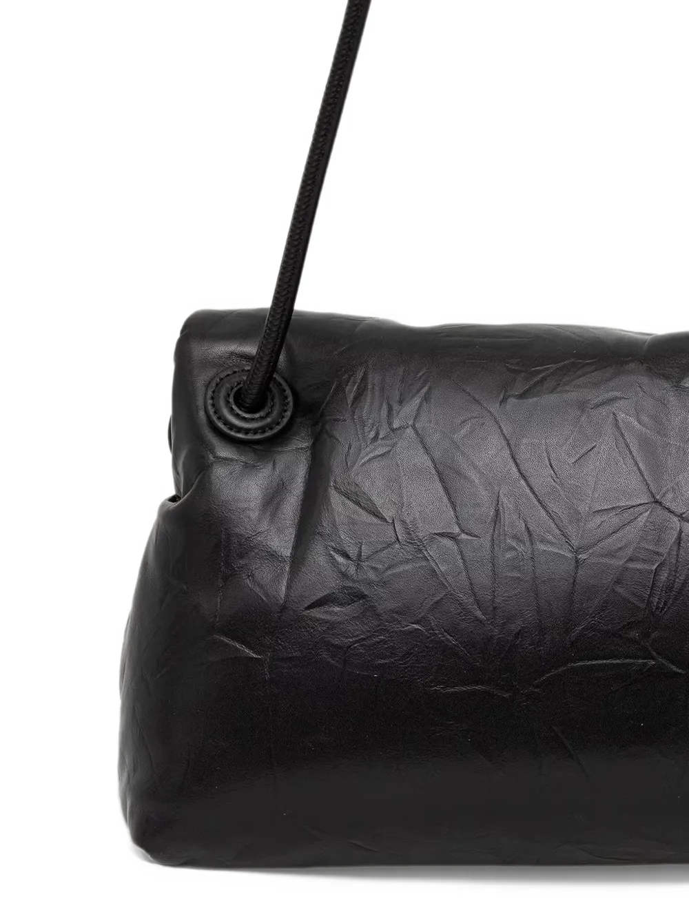 Trussardi medium Orbita crinkled-finish shoulder bag Zwart