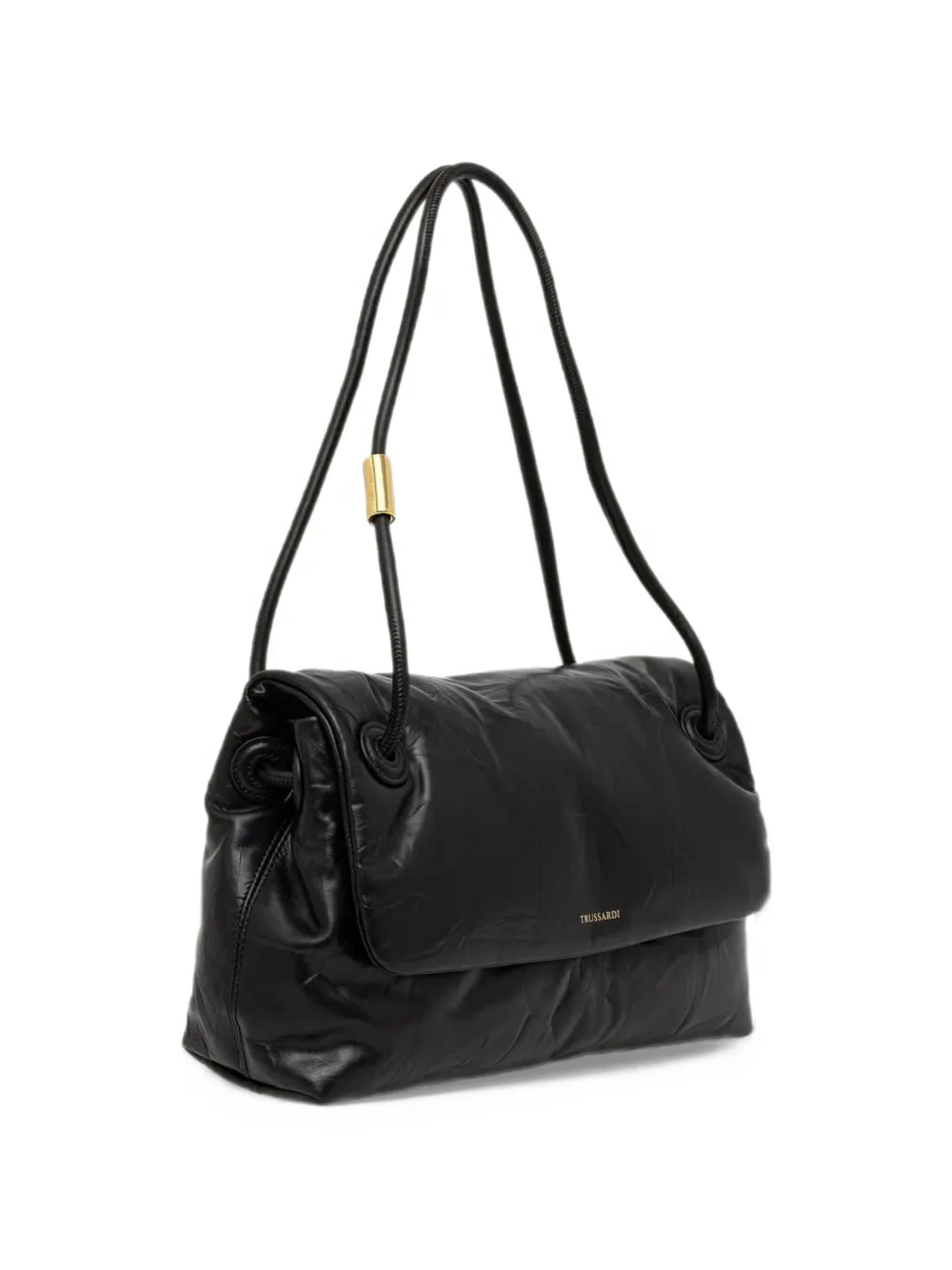 Trussardi medium Orbita crinkled-finish shoulder bag Zwart