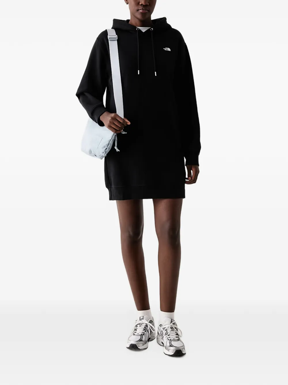 The North Face drawstring hoodie mini dress Zwart