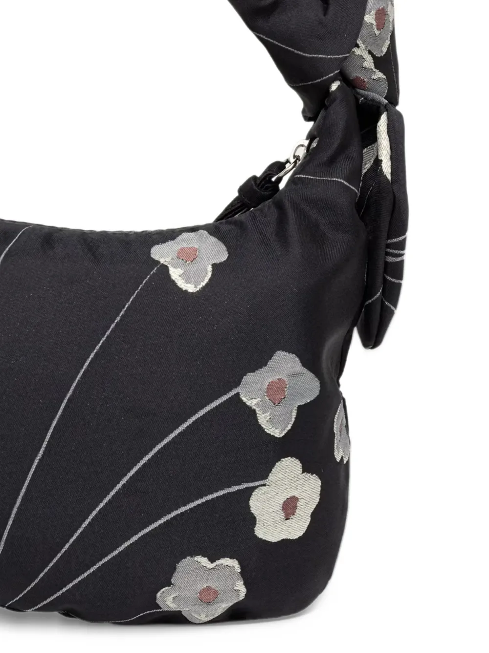 Stine Goya jacquard knotted satchel Zwart