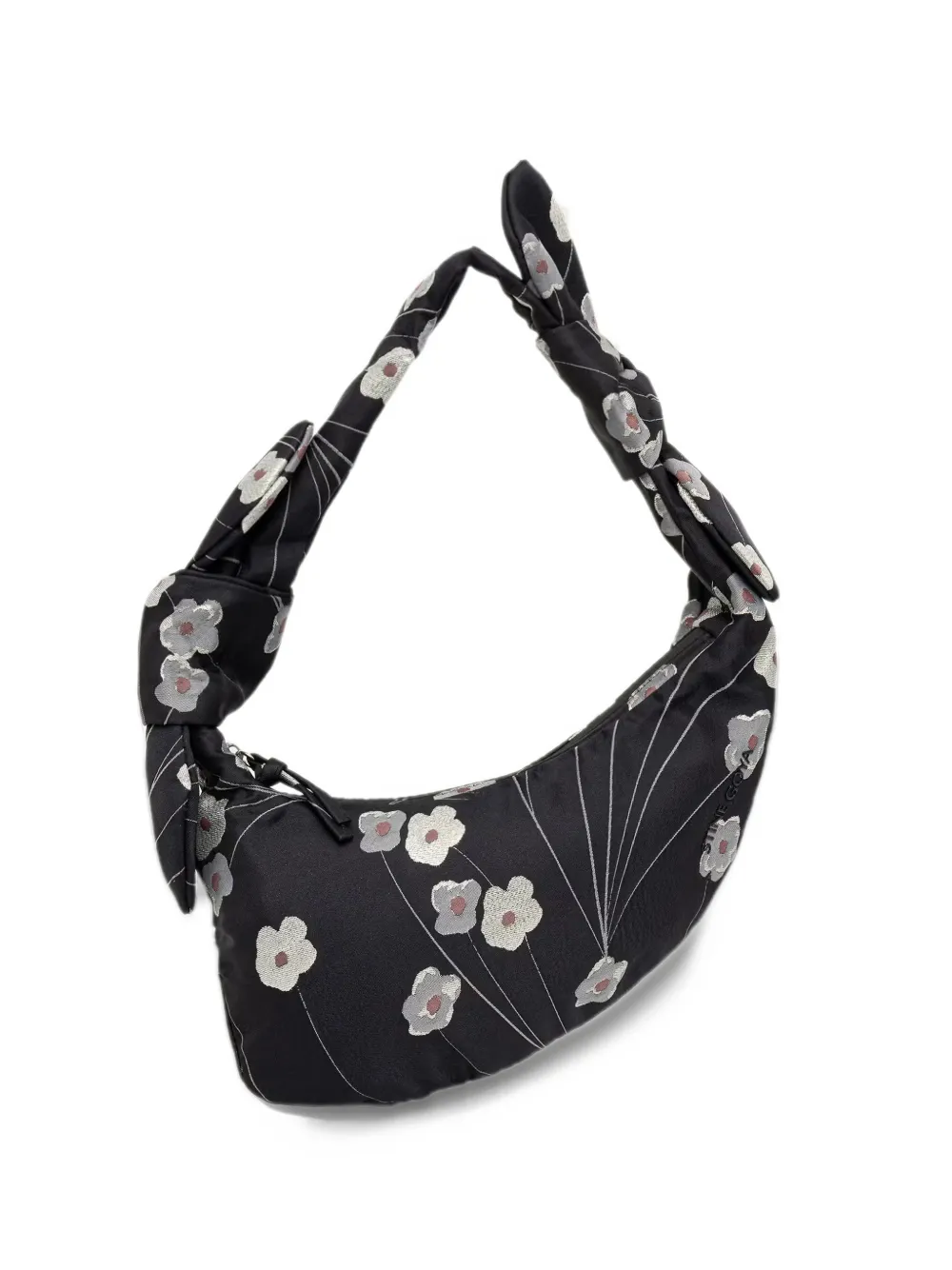 Stine Goya jacquard knotted satchel Zwart