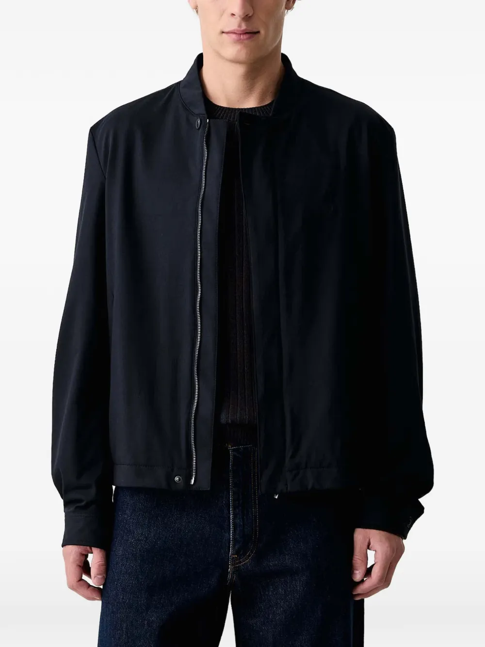 Trussardi embroidered-logo zip-up jacket - Blu