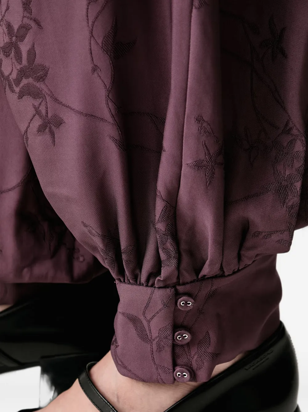 Stine Goya floral-jacquard balloon trousers Rood