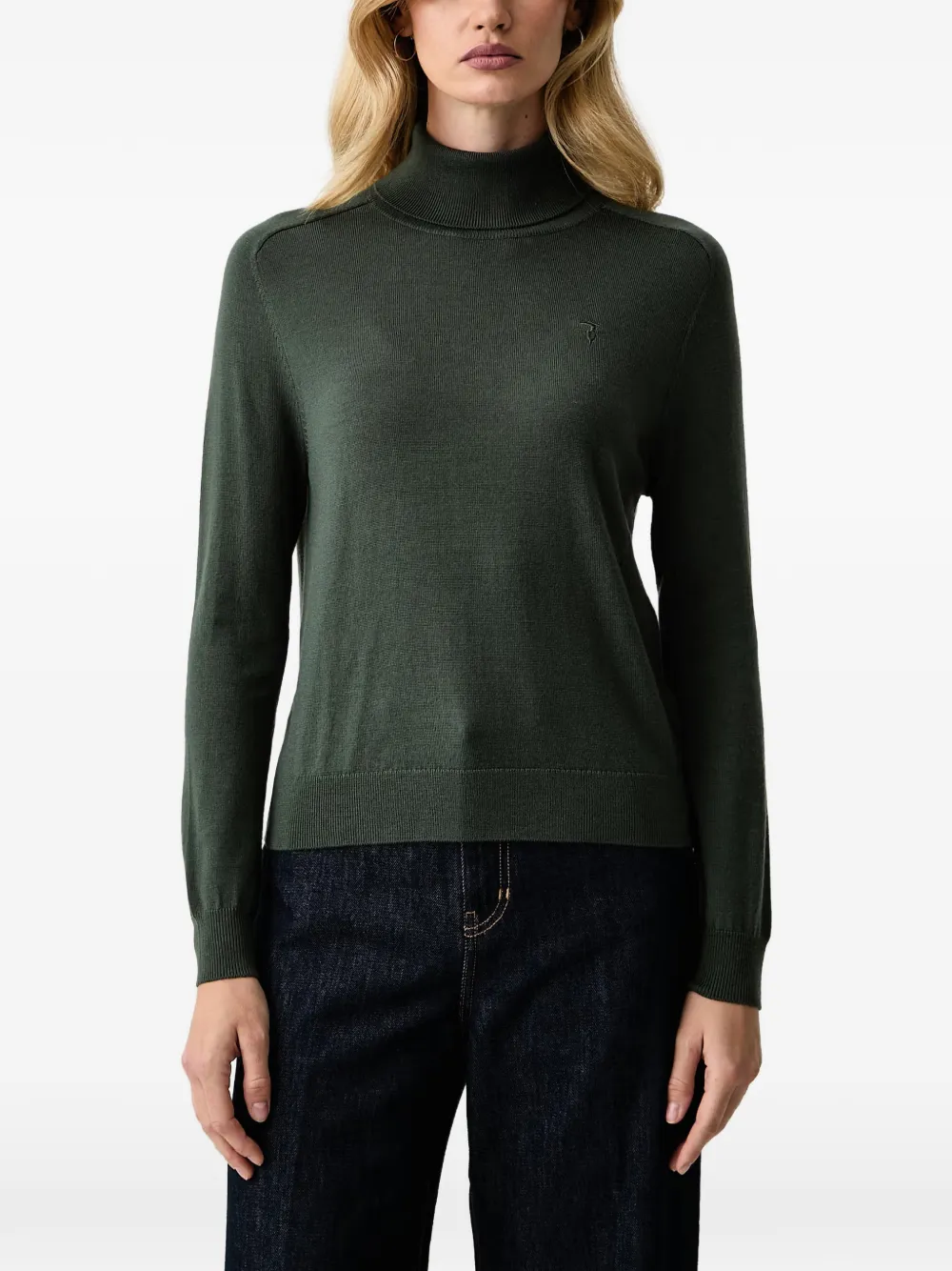Trussardi turtleneck sweater Groen