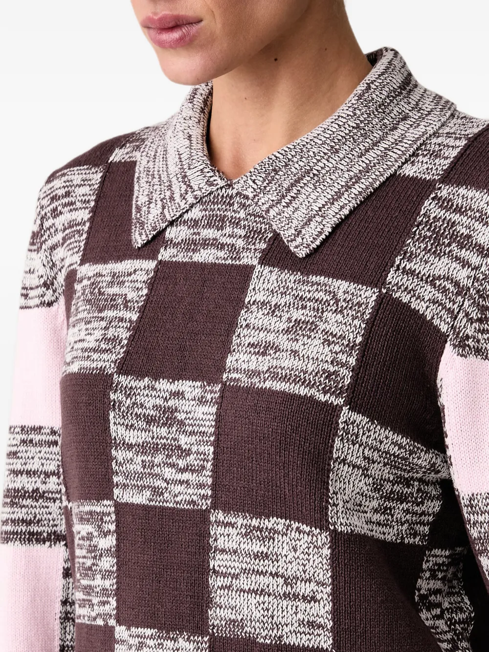 Stine Goya checkered collared sweater Bruin