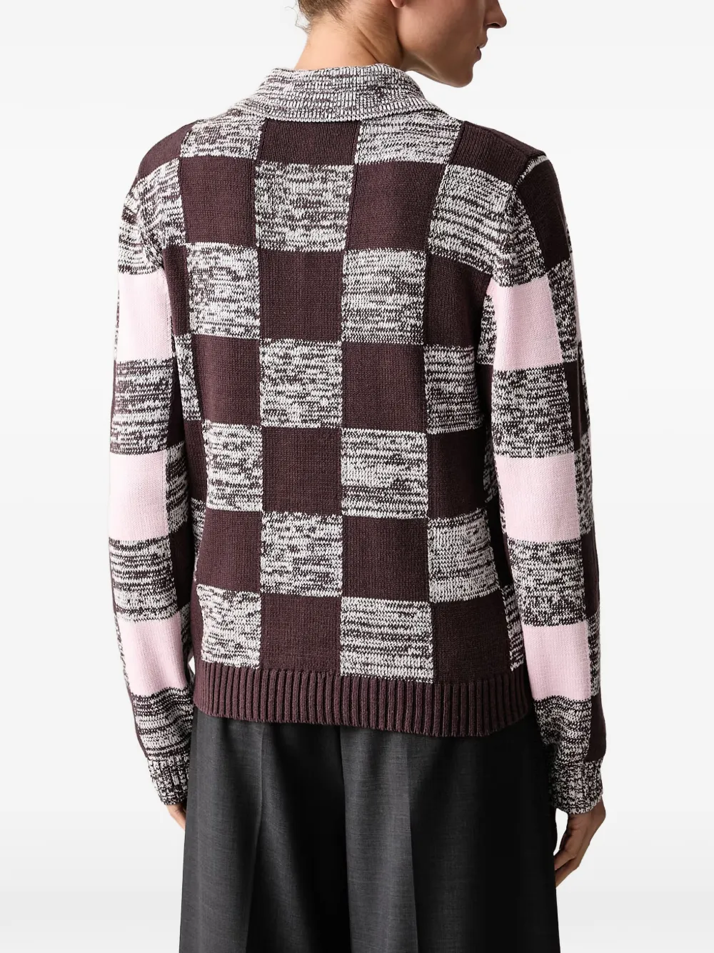 Stine Goya checkered collared sweater Bruin