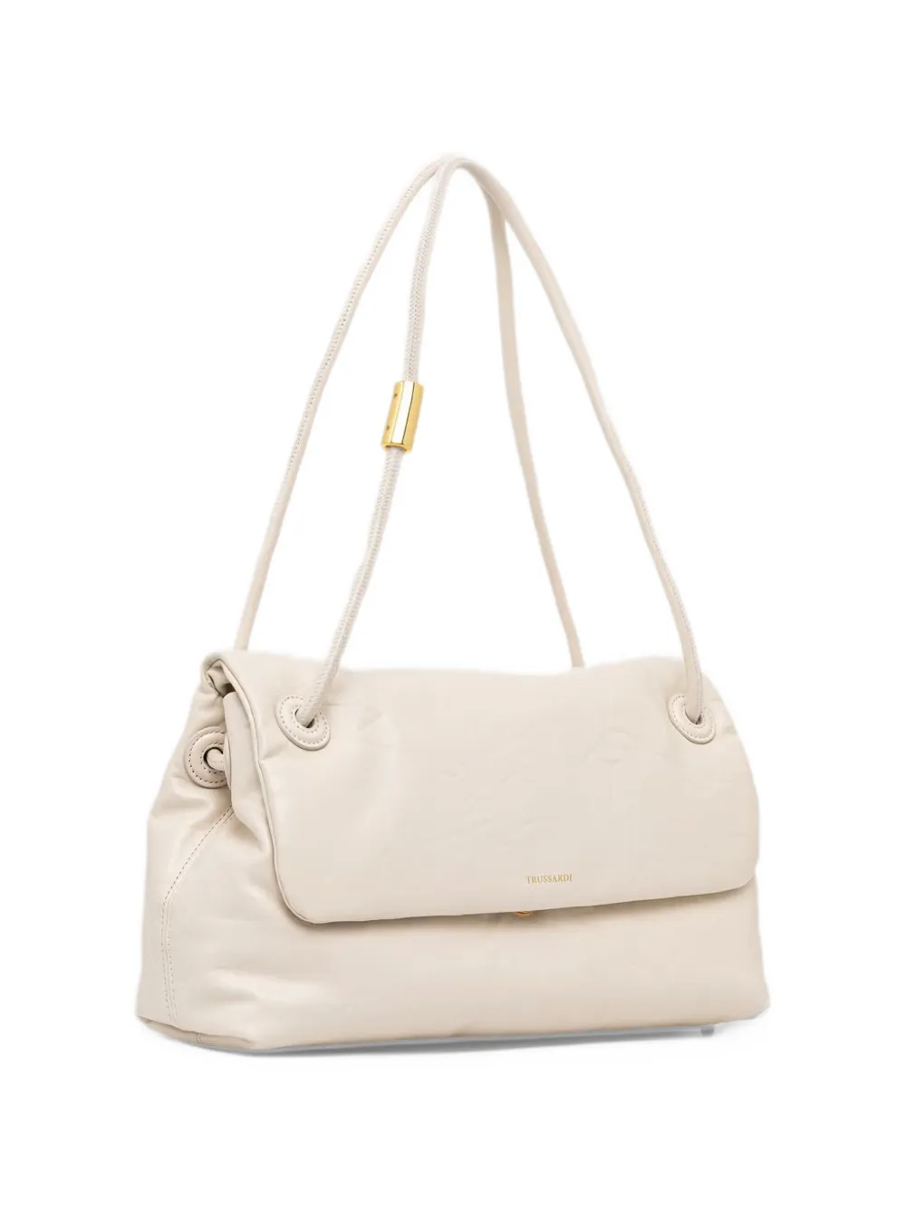 Trussardi medium Orbita crinkled-finish shoulder bag Wit