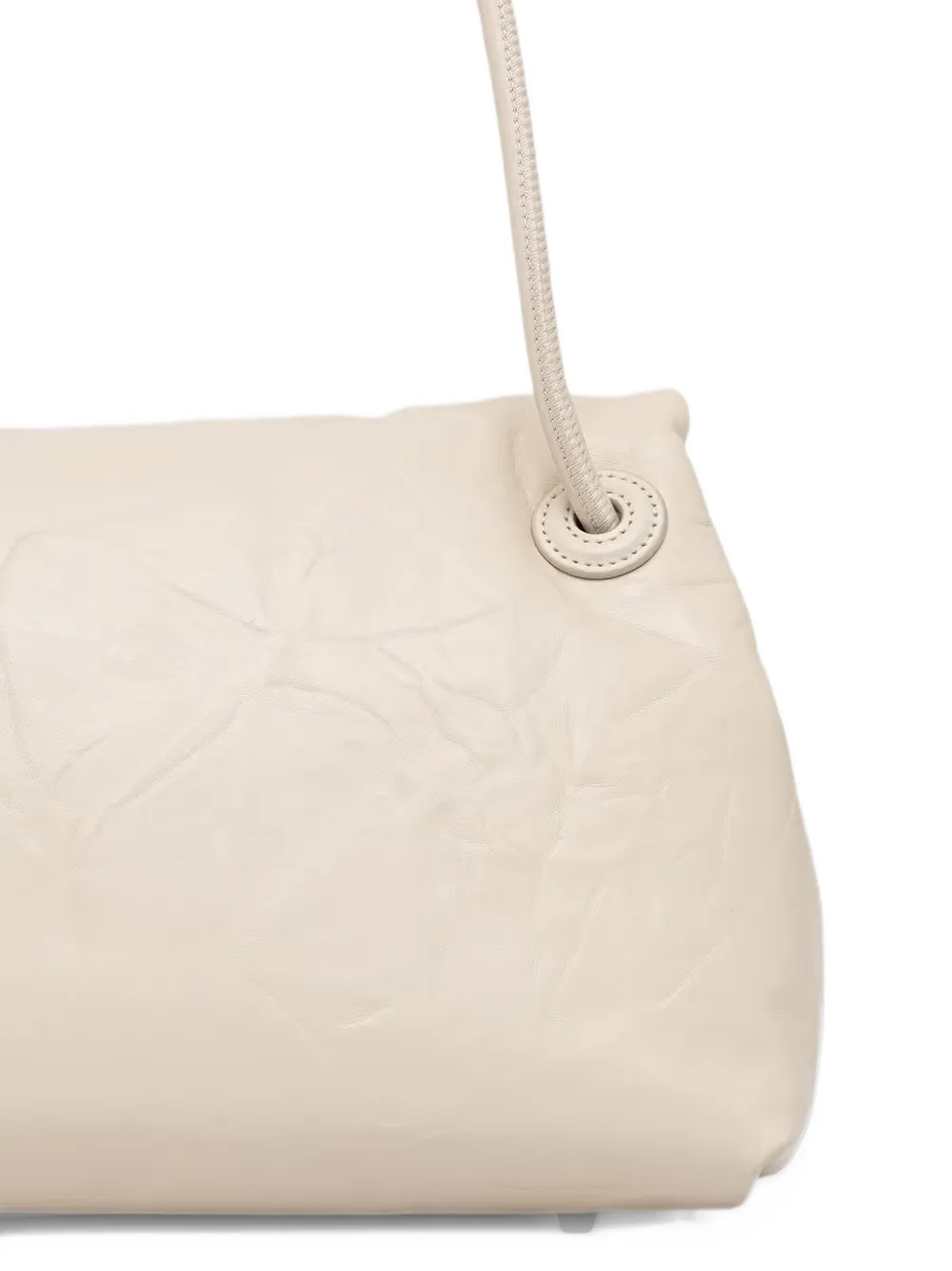 Trussardi medium Orbita crinkled-finish shoulder bag Wit
