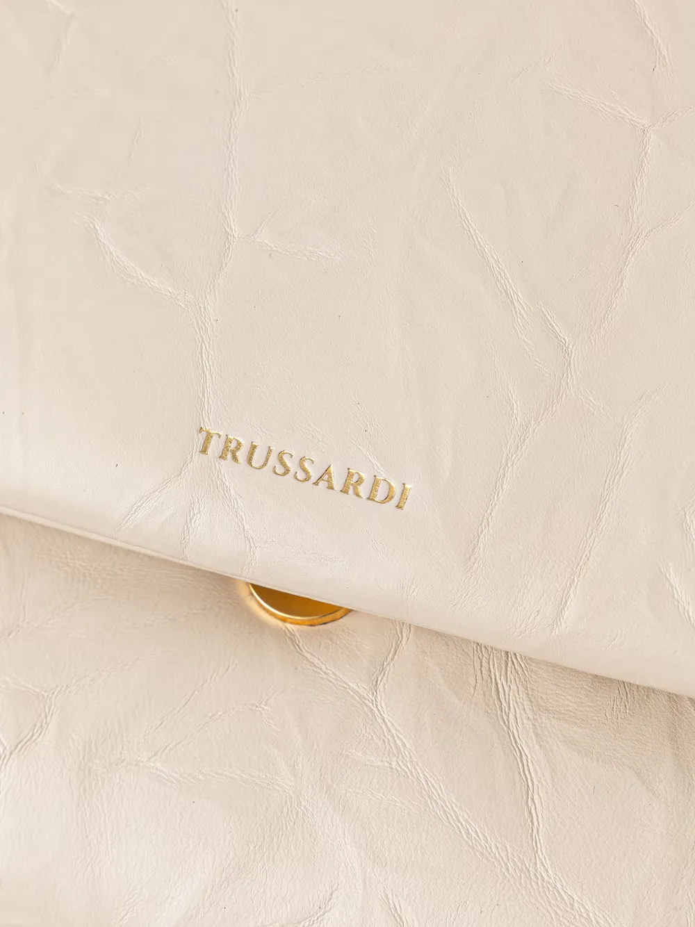 Trussardi medium Orbita crinkled-finish shoulder bag Wit