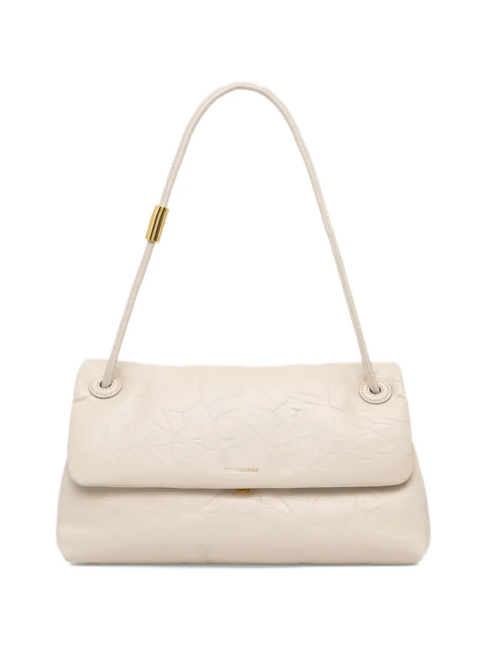 Trussardi medium Orbita crinkled-finish shoulder bag - Bianco