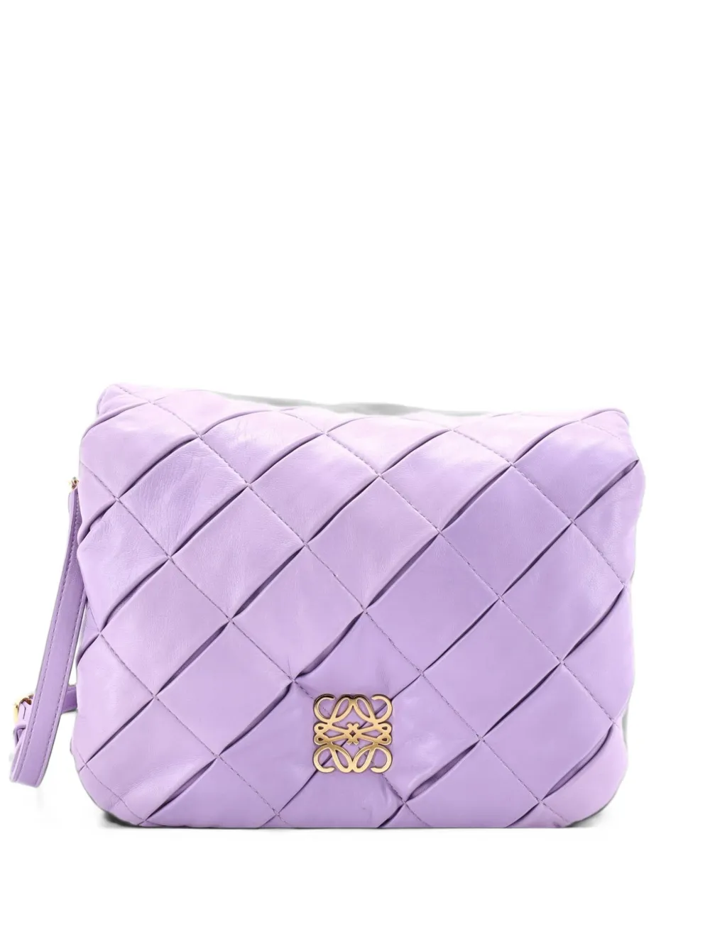 Loewe Pre-Owned Goya Puffer Bag Pleated Leather Small shoulder bag - Viola