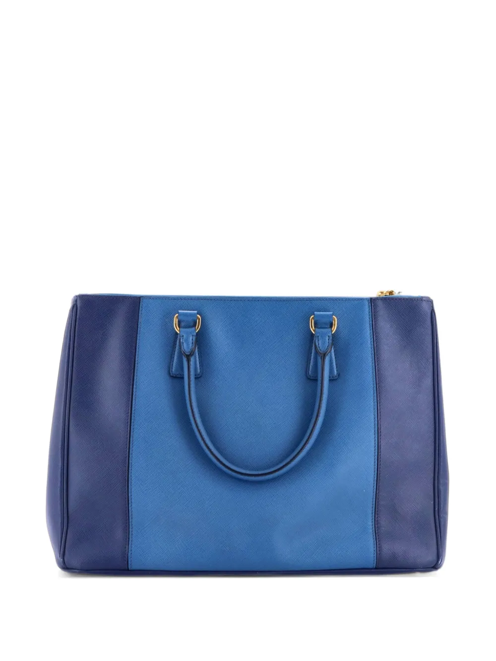 Prada Pre-Owned Bicolor Double Zip Lux Saffiano Leather Medium tote bag - Blue