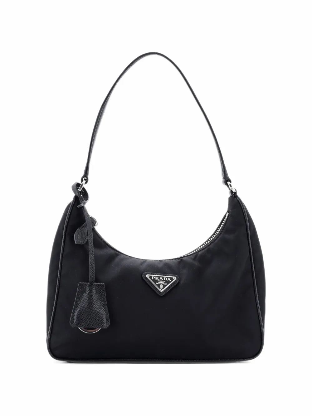 Prada Pre-Owned Re-Edition 2005 Tessuto with Saffiano Leather Mini hobo bag - Nero