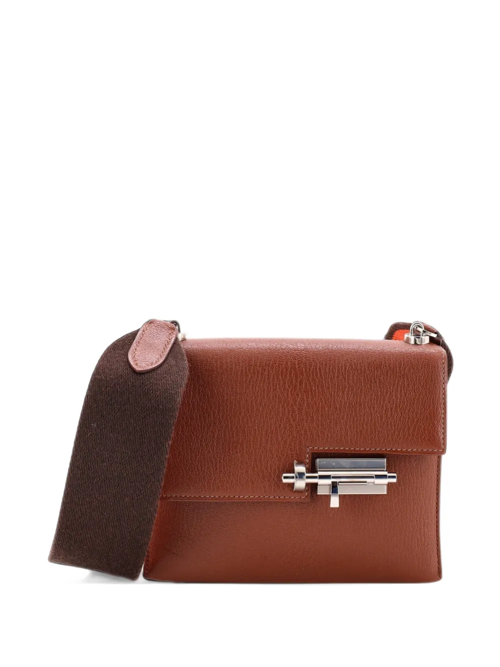 Hermès Pre-Owned Verrou Bag Chevre Mysore and Canvas Mini shoulder bag - Brown