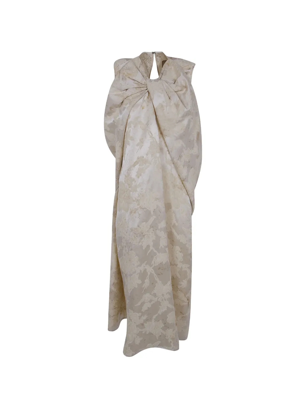 Uma Wang floral-jacquard draped maxi dress Beige