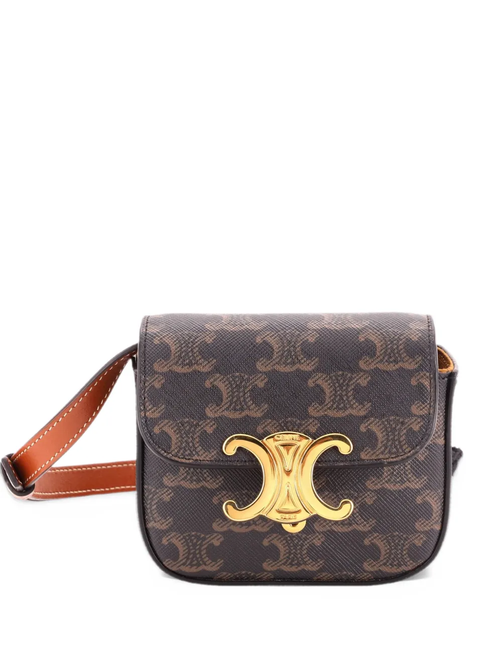 Celine Pre-Owned Triomphe Triomphe Coated Canvas Mini shoulder bag - Marrone