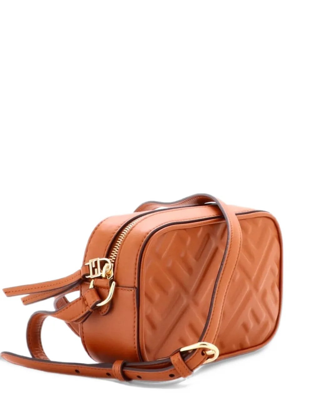 Fendi Pre-Owned Camera Case Bag Zucca Embossed Leather Mini crossbody bag - Marrone