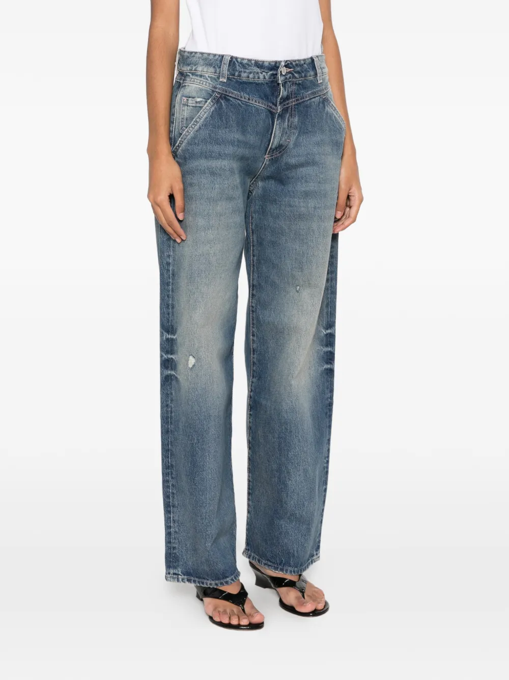 ICON DENIM Isel faded-effect jeans Blauw