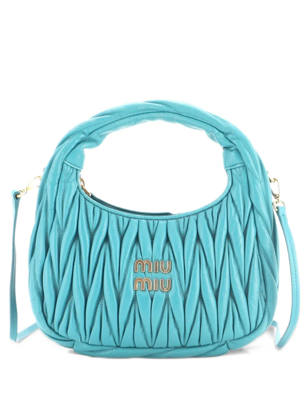 Miu Miu Pre-Owned Wander Matelasse Leather Mini hobo bag - Verde