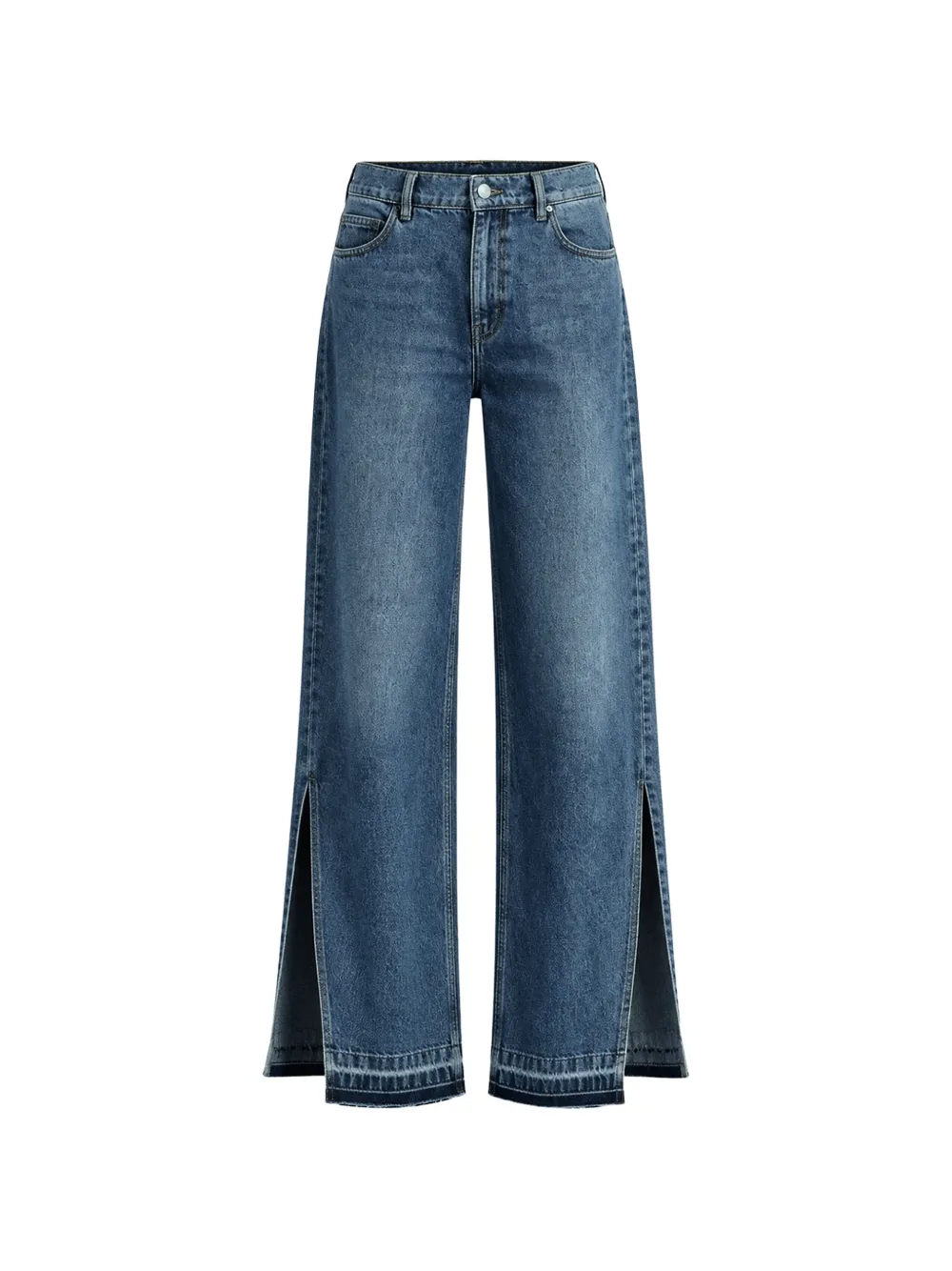 STEL split-hem frayed jeans - Blu