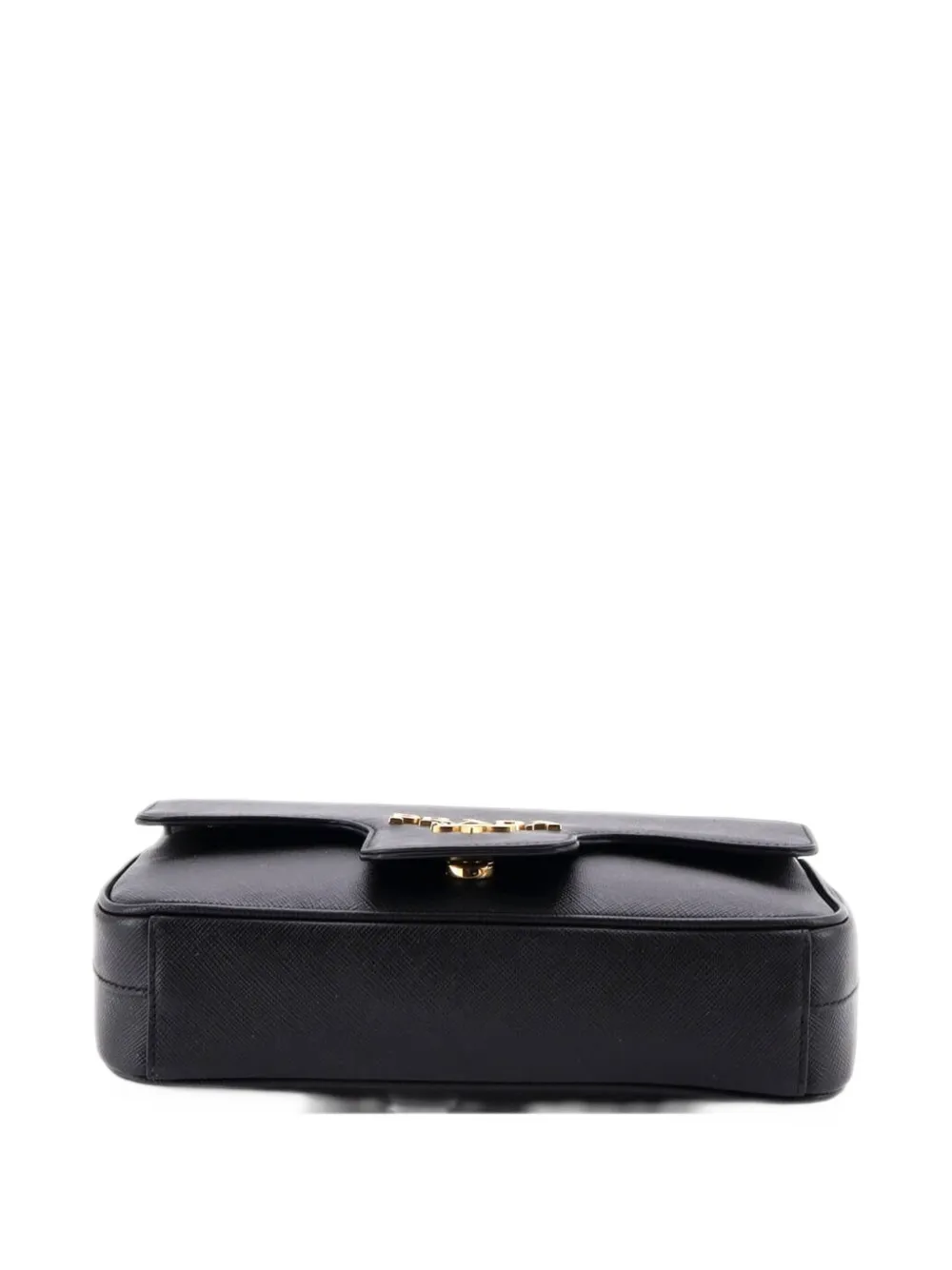 Prada Pre-Owned Pattina Flap Shoulder Bag Saffiano Leather Small crossbody bag - Black