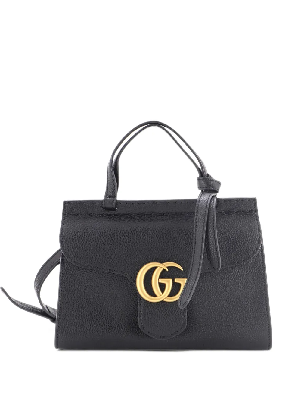 Gucci Pre-Owned GG Marmont Top Handle Bag Leather Mini satchel - Nero