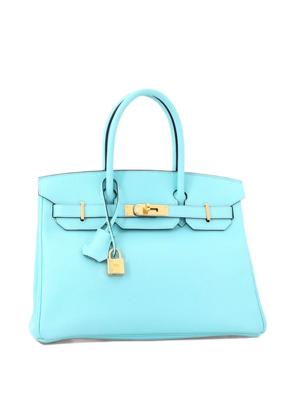 Hermès Pre-Owned Birkin Handbag Bleu Atoll Epsom with Gold Hardware 30 satchel - Blue