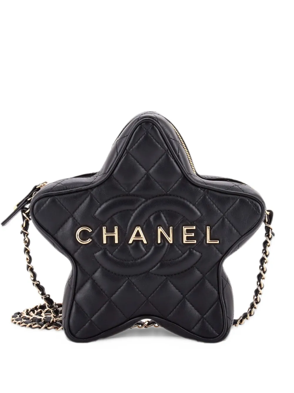 CHANEL Pre-Owned CC Walk of Fame Star Bag Quilted Lambskin crossbody bag - Nero
