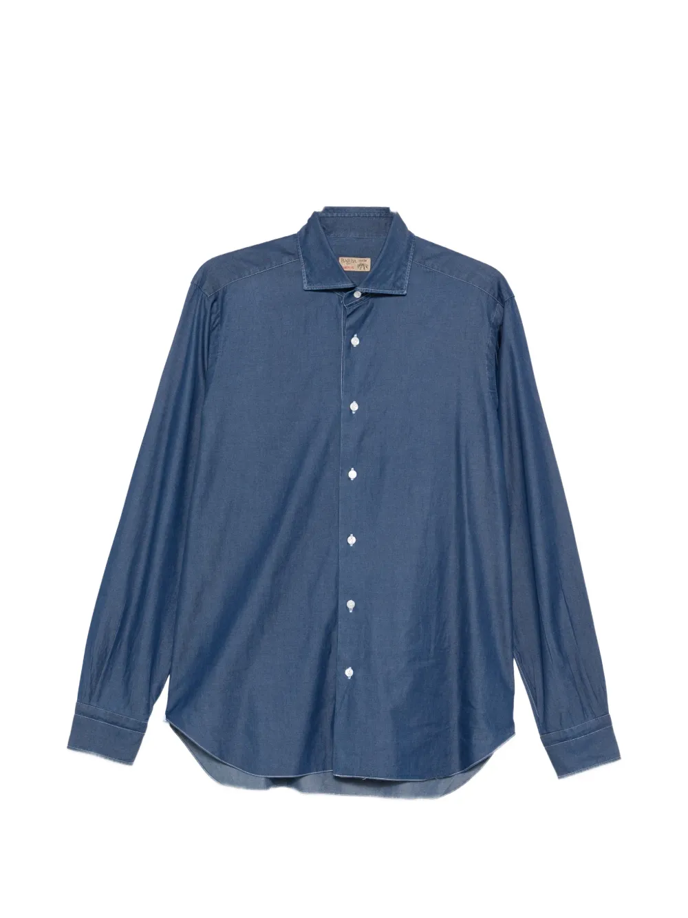 Barba long-sleeve spread-collar shirt Blauw