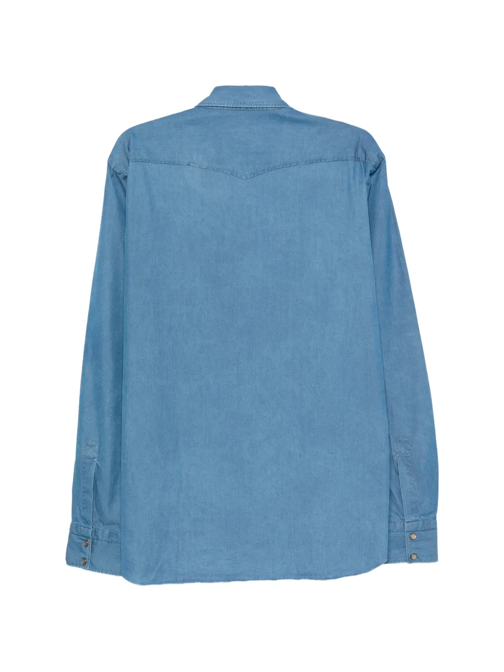 Barba chest-pocket denim shirt Blauw