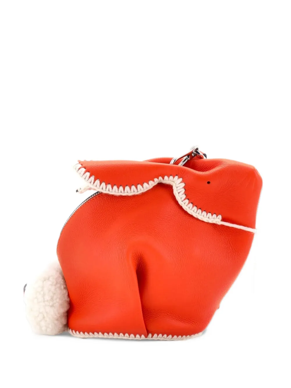 Loewe Pre-Owned Rabbit Leather with Crochet Detail Small crossbody bag - Arancione