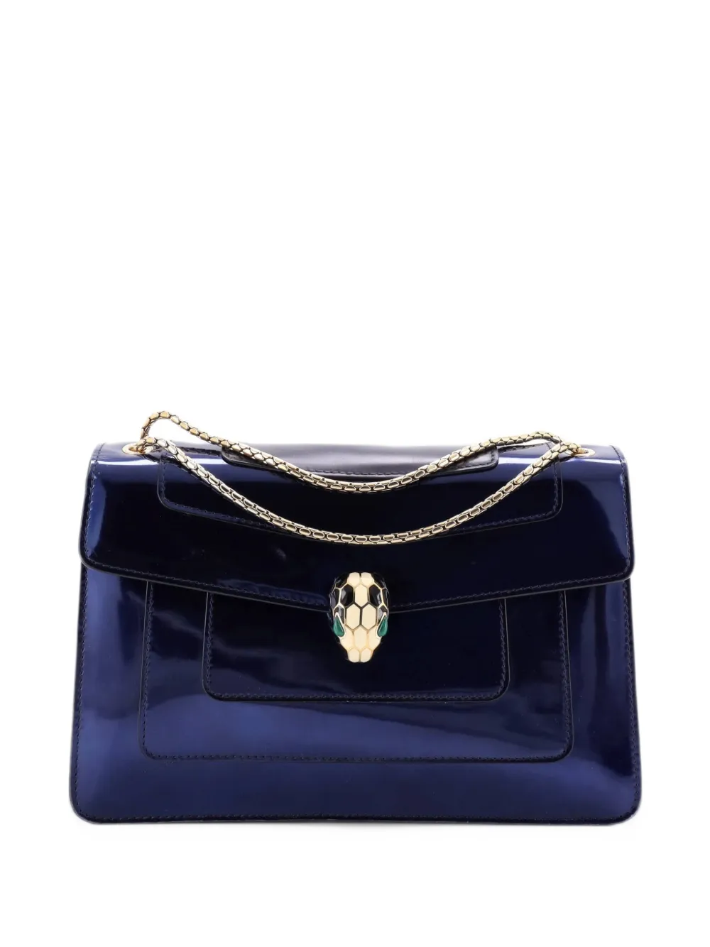Bvlgari Pre-Owned Serpenti Forever Patent Medium shoulder bag - Blu